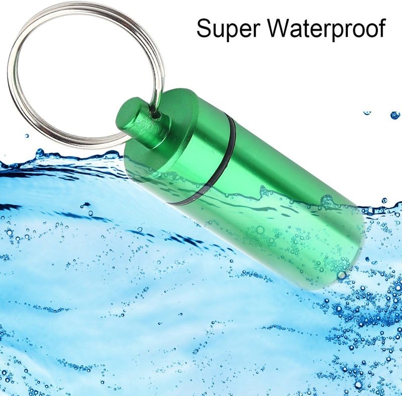 woobles Pill Box Keychain, Waterproof Aluminum Pill Holder Key Ring Bottle Container, 9PCS Portable Mini Travel Medicine Pill Case - Image 5
